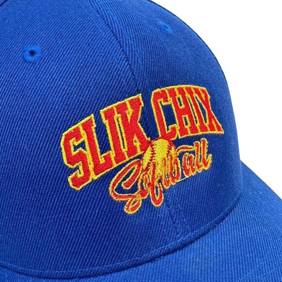 Slik Chix Womens Blue Baseball Hat OSFA Adjustable Wool Blend Girl Boss Feminist - Picture 3 of 12